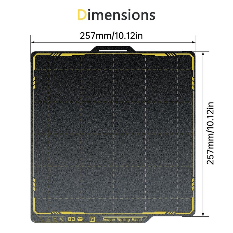 BigTreeTech BIQU SSS Double-Sided Panda Spring Steel Build Plate Compatible with Bambu-Lab X1C/X1E/P1P/P1S/A1 3D Printer, 258x258MM(10.16x10.16in) Ultra-Flexible Sheet Removable Surface Platform (Black) - Image 5